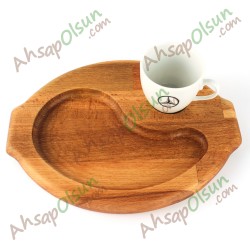 Ahşap Kahve ikram Tabak · 23x18 cm Ahşap Kahve ikram Tabak · 23x18 cm