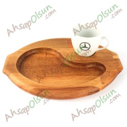 Ahşap Kahve ikram Tabak · 23x18 cm Ahşap Kahve ikram Tabak · 23x18 cm
