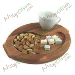 Ahşap Kahve ikram Tabak · 23x18 cm Ahşap Kahve ikram Tabak · 23x18 cm