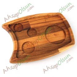 Ahşap French Press Sunum Tabak · 28x20 cm