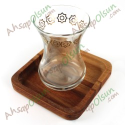 Ahşap Kare Çay tabak · 10x10 cm