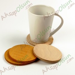 Ahşap Bardak Altlığı ve Kapağı · düz · Ø 8,5 cm Ahşap Bardak Altlığı ve Kapağı · düz · Ø 8,5 cm