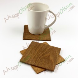 Ahşap Bardak Altlığı · Kare · 10x10cm Ahşap Bardak Altlığı · Kare · 10x10cm