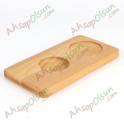 Ahşap Çay Kahve Boza Servis tahtası  · Çerez Hazneli · 23x12cm