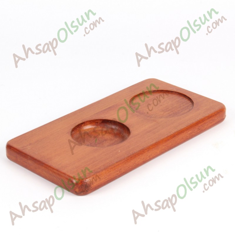 Ahşap Çay Kahve Boza Servis tahtası  · Çerez Hazneli · 23x12cm