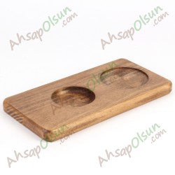 Ahşap Çay Kahve Boza Servis tahtası  · Çerez Hazneli · 23x12cm