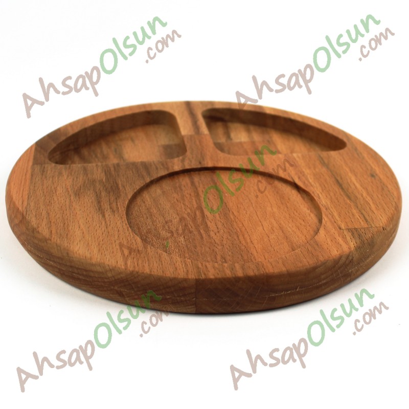 Ahşap Meşrubat Servis Tabağı · Ø 19 cm