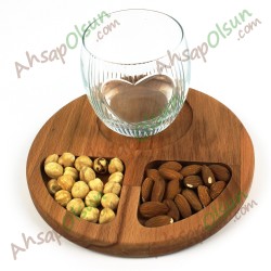 Ahşap Meşrubat Servis Tabağı · Ø 19 cm