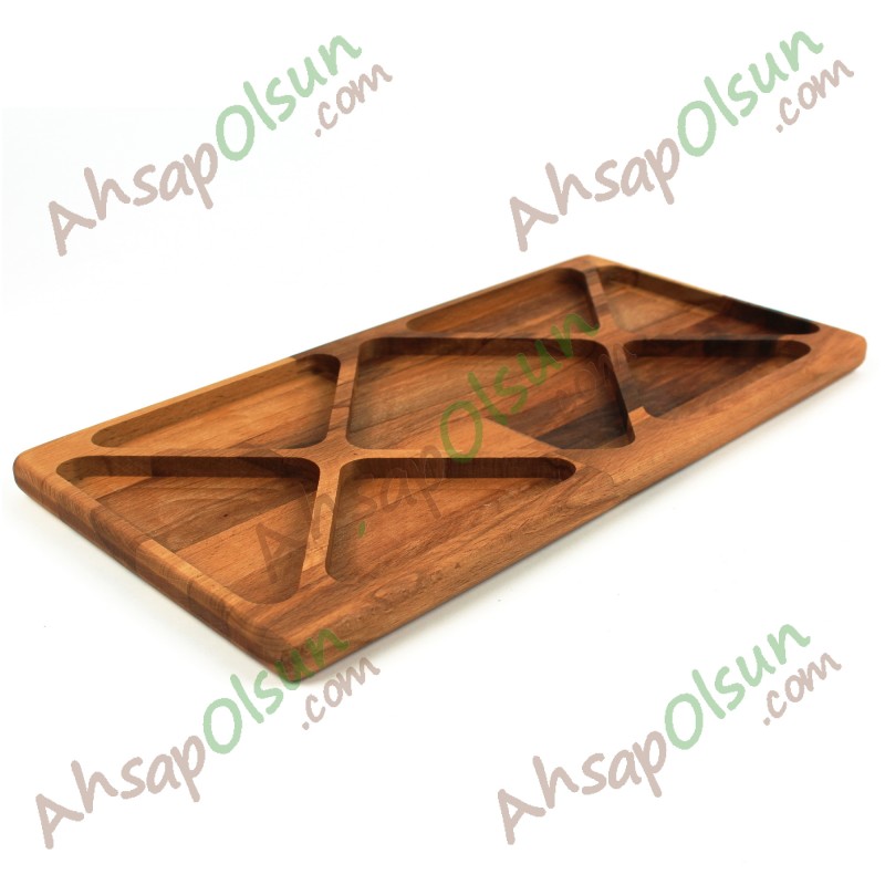 Ahşap Kahvaltılık Çerezlik · 7 Bölmeli Dörtgen · 38x19 cm Ahşap Kahvaltılık Çerezlik · 7 Bölmeli Dörtgen · 38x19 cm