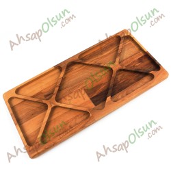 Ahşap Kahvaltılık Çerezlik · 7 Bölmeli Dörtgen · 38x19 cm Ahşap Kahvaltılık Çerezlik · 7 Bölmeli Dörtgen · 38x19 cm