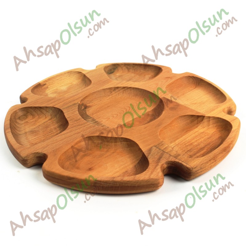 Ahşap Kahvaltılık Çerezlik · 7 Bölmeli Yuvarlak ·  Ø 29 cm