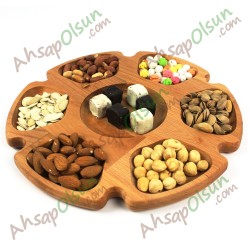 Ahşap Kahvaltılık Çerezlik · 7 Bölmeli Yuvarlak ·  Ø 29 cm