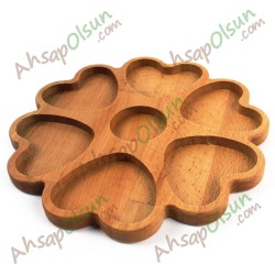 Ahşap Kapler Kahvaltılık Çerezlik · 7 Bölmeli Yuvarlak ·  Ø 29 cm