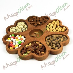 Ahşap Kapler Kahvaltılık Çerezlik · 7 Bölmeli Yuvarlak · Ø 29 cm Ahşap Kapler Kahvaltılık Çerezlik · 7 Bölmeli Yuvarlak · Ø 29 cm