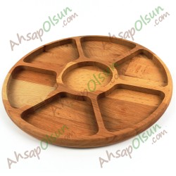 Ahşap Kahvaltılık Çerezlik · 7 Bölmeli Yuvarlak ·  Ø 29 cm