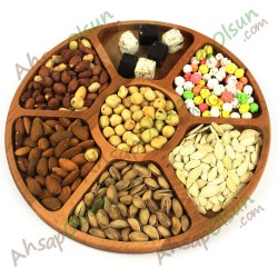 Ahşap Kahvaltılık Çerezlik · 7 Bölmeli Yuvarlak ·  Ø 29 cm