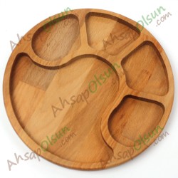 Ahşap Kahvaltılık Çerezlik · 5 Bölmeli Yuvarlak ·  Ø 22,4 cm