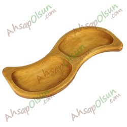 iroko Çerezlik Kahvalık · "S" 2 Bölmeli · 30x12,5 cm