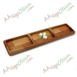Ahşap Çerezlik Kahvalık · 3 Bölmeli · 34,4x8 cm Ahşap Çerezlik Kahvalık · 3 Bölmeli · 34,4x8 cm