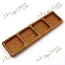 Ahşap Çerezlik Kahvalık · 4 Bölmeli · 30x8 cm