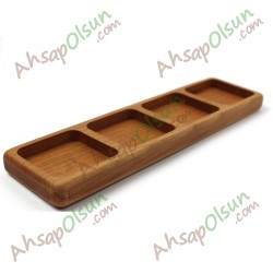 Ahşap Çerezlik Kahvalık · 4 Bölmeli · 30x8 cm Ahşap Çerezlik Kahvalık · 4 Bölmeli · 30x8 cm