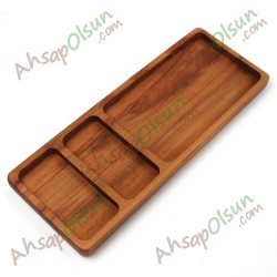 Ahşap Çerezlik Kahvalık · 4 Bölmeli · 33x12,5 cm