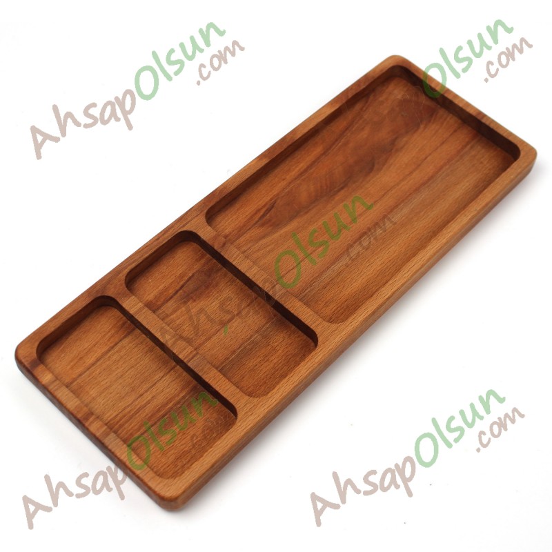 Ahşap Çerezlik Kahvalık · 4 Bölmeli · 33x12,5 cm Ahşap Çerezlik Kahvalık · 4 Bölmeli · 33x12,5 cm