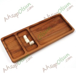 Ahşap Çerezlik Kahvalık · 4 Bölmeli · 33x12,5 cm Ahşap Çerezlik Kahvalık · 4 Bölmeli · 33x12,5 cm