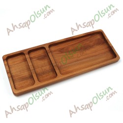 Ahşap Çerezlik Kahvalık · 4 Bölmeli · 33x12,5 cm Ahşap Çerezlik Kahvalık · 4 Bölmeli · 33x12,5 cm