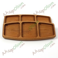 Ahşap Çerezlik Kahvalık · 3 Bölmeli · 25x9,6 cm Ahşap Çerezlik Kahvalık · 3 Bölmeli · 25x9,6 cm