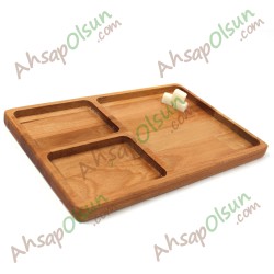 Ahşap Kahvaltı Çerez tabak · Tabak Tabldot 3 Bölüm · 29,5x19 cm Ahşap Kahvaltı Çerez tabak · Tabak Tabldot 3 Bölüm · 29,5x19 cm