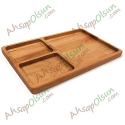 Ahşap Kahvaltı Çerez tabak · Tabak Tabldot 3 Bölüm · 29,5x19 cm Ahşap Kahvaltı Çerez tabak · Tabak Tabldot 3 Bölüm · 29,5x19 cm