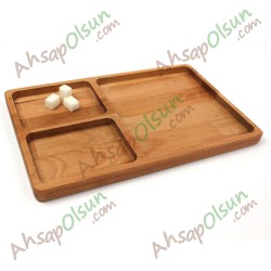 Ahşap Kahvaltı Çerez tabak · Tabak Tabldot 3 Bölüm · 29,5x19 cm Ahşap Kahvaltı Çerez tabak · Tabak Tabldot 3 Bölüm · 29,5x19 cm