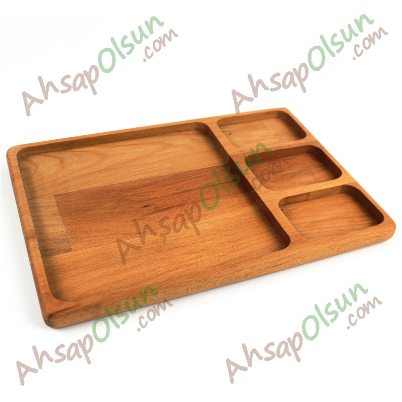 Ahşap Kahvaltı Çerez tabak · Tabldot 4 Bölüm · 28x19 cm Ahşap Kahvaltı Çerez tabak · Tabldot 4 Bölüm · 28x19 cm
