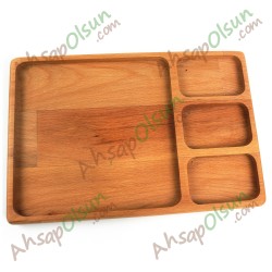 Ahşap Kahvaltı Çerez tabak · Tabldot 4 Bölüm · 28x19 cm Ahşap Kahvaltı Çerez tabak · Tabldot 4 Bölüm · 28x19 cm