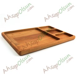 Ahşap Kahvaltı Çerez tabak · Tabldot 4 Bölüm · 28x19 cm Ahşap Kahvaltı Çerez tabak · Tabldot 4 Bölüm · 28x19 cm