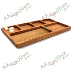 Ahşap Kahvaltı Çerez Tabak · Tabldot 6 Bölüm · 30x17 cm Ahşap Kahvaltı Çerez Tabak · Tabldot 6 Bölüm · 30x17 cm
