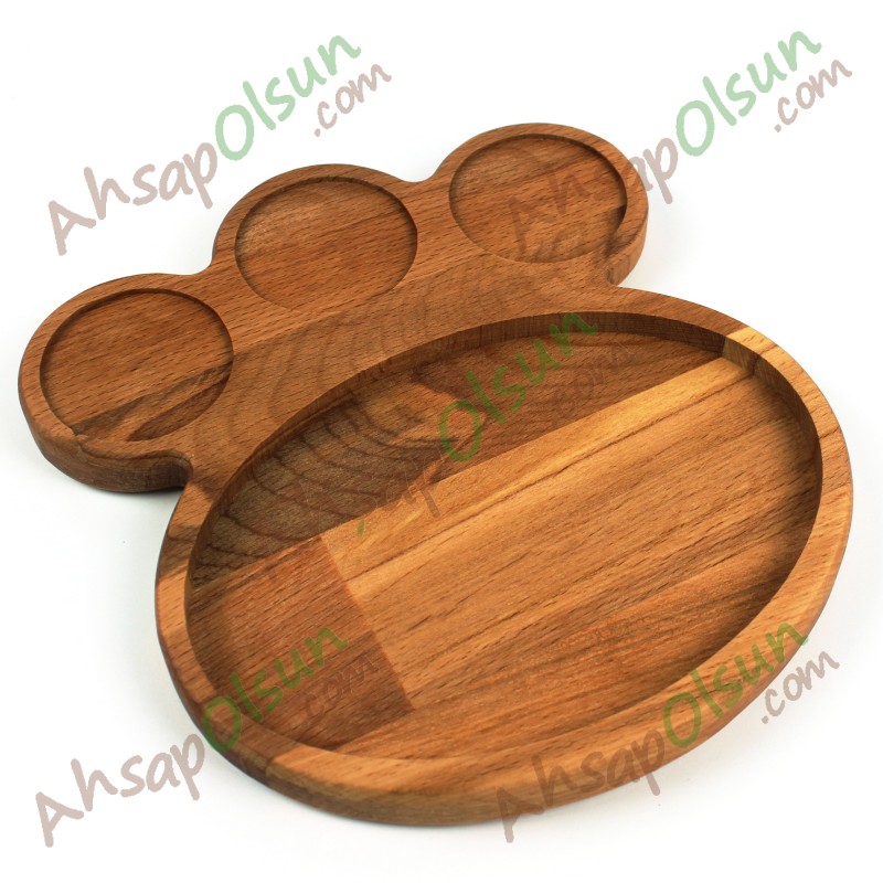 Ahşap 3 sosluk Bölümlü Servis Tabak · 21x18,4 cm Ahşap 3 sosluk Bölümlü Servis Tabak · 21x18,4 cm