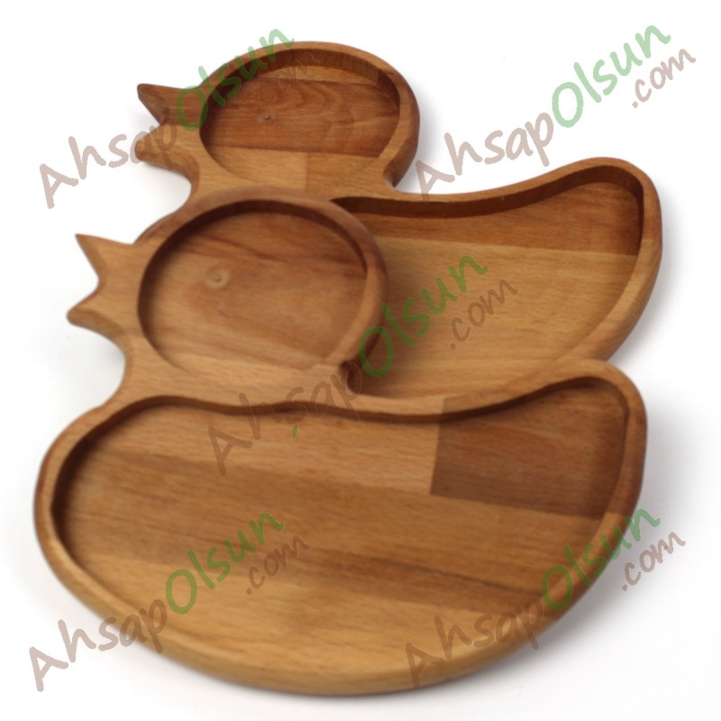 Ahşap Çocuk Kahvaltı Tabağı Ördek · 21x18 cm Ahşap Çocuk Kahvaltı Tabağı Ördek · 21x18 cm