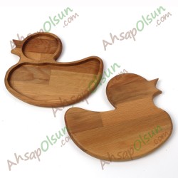 Ahşap Çocuk Kahvaltı Tabağı Ördek · 21x18 cm Ahşap Çocuk Kahvaltı Tabağı Ördek · 21x18 cm