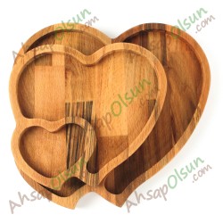 Ahşap Çerez ve Kahvaltı Tabağı · Kalpler No:1 20x18,6 cm Ahşap Çerez ve Kahvaltı Tabağı · Kalpler No:1 20x18,6 cm