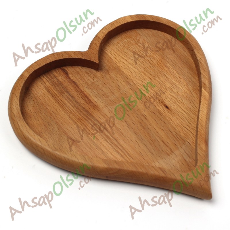 Ahşap Çay Kahve Çerez Sunum Tabak · Kalp · 18x18 cm Ahşap Çay Kahve Çerez Sunum Tabak · Kalp · 18x18 cm