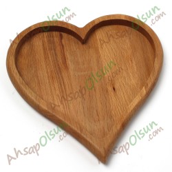 Ahşap Çay Kahve Çerez Sunum Tabak · Kalp · 18x18 cm Ahşap Çay Kahve Çerez Sunum Tabak · Kalp · 18x18 cm
