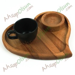 Ahşap Çay Kahve Çerez Sunum Tabak · Kalp No:1 · 20,7x18,2 cm Ahşap Çay Kahve Çerez Sunum Tabak · Kalp No:1 · 20,7x18,2 cm