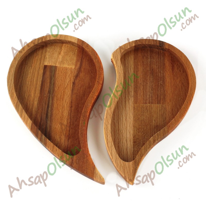 Ahşap Çay Kahve Çerez Sunum Tabak · Kalp Puzzle · 21,7x18,7 cm Ahşap Çay Kahve Çerez Sunum Tabak · Kalp Puzzle · 21,7x18,7 cm