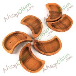 Ahşap Çerez ve Kahvaltı Tabak · 6lı Çiçek Puzzle · Ø 28cm