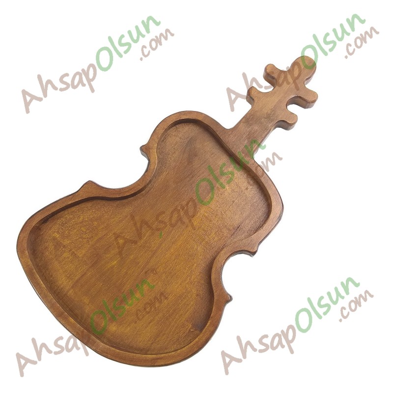 Ahşap Vernikli Kahvaltı Meyve Çerez Sunum Tabak · Keman · 36x20 cm Ahşap Vernikli Kahvaltı Meyve Çerez Sunum Tabak · Keman · 36x20 cm