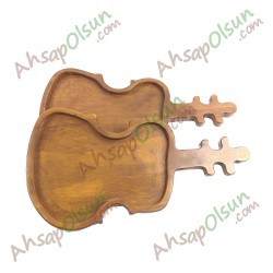 Ahşap Vernikli Kahvaltı Meyve Çerez Sunum Tabak · Keman · 36x20 cm Ahşap Vernikli Kahvaltı Meyve Çerez Sunum Tabak · Keman · 36x20 cm