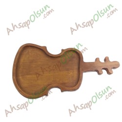 Ahşap Vernikli Kahvaltı Meyve Çerez Sunum Tabak · Keman · 36x20 cm Ahşap Vernikli Kahvaltı Meyve Çerez Sunum Tabak · Keman · 36x20 cm