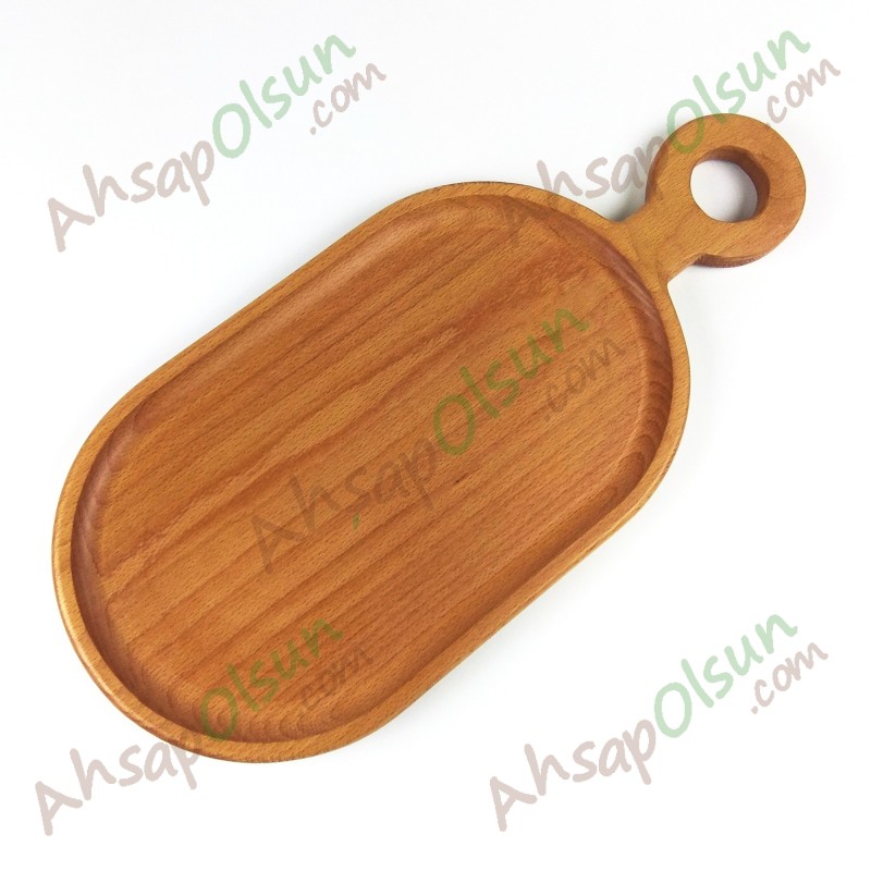 Ahşap Saplı Servis Tabağı · Ahşap · 43x20cm Ahşap Saplı Servis Tabağı · Ahşap · 43x20cm